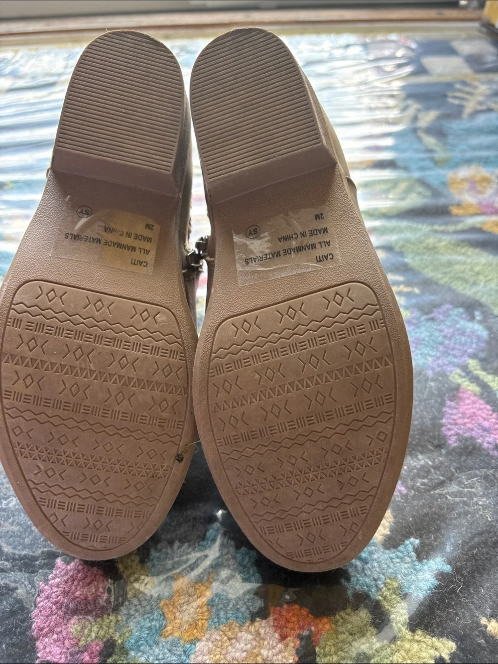 Jellypop Taupe Braided & Chain Detail Girls' Ankle Boots Size 2